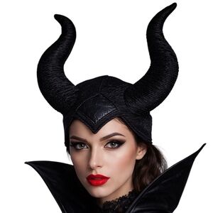 Disney Maleficent Horn Headpiece Black Villain Cosplay Costume
